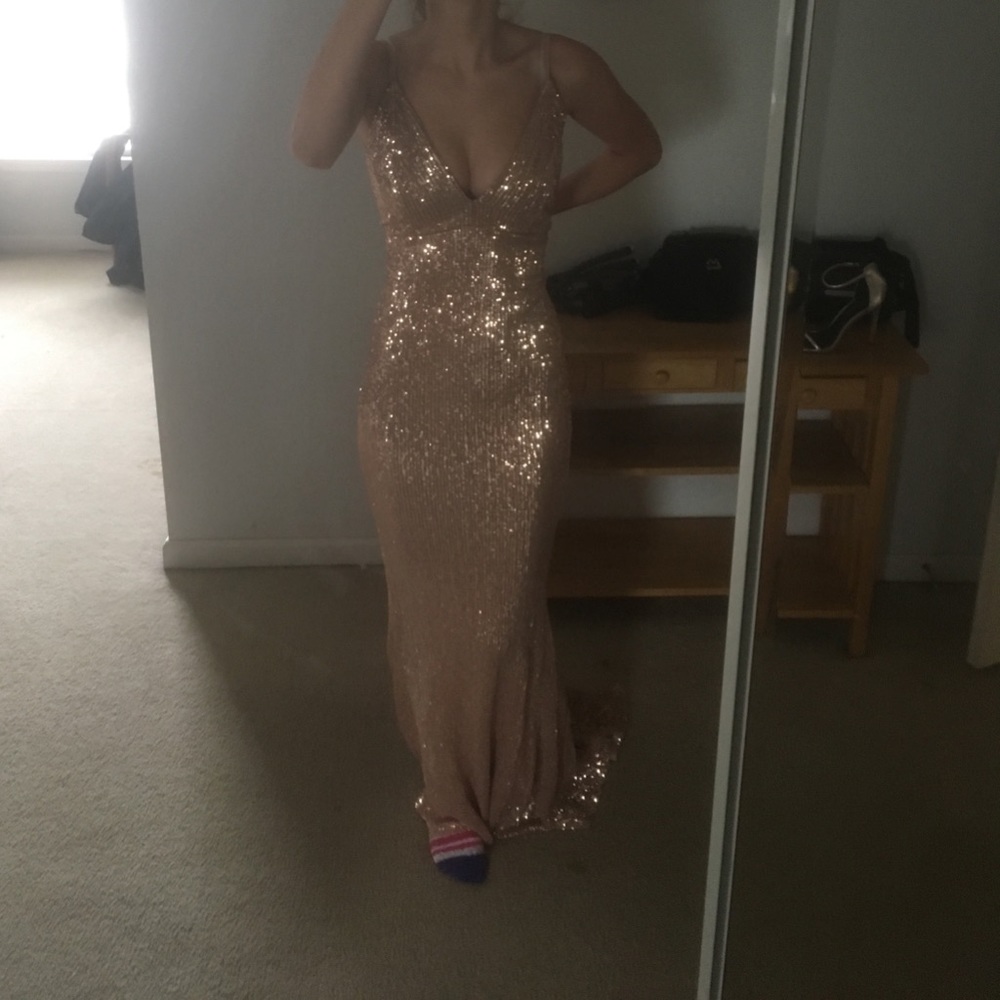 Rose gold prom dress
